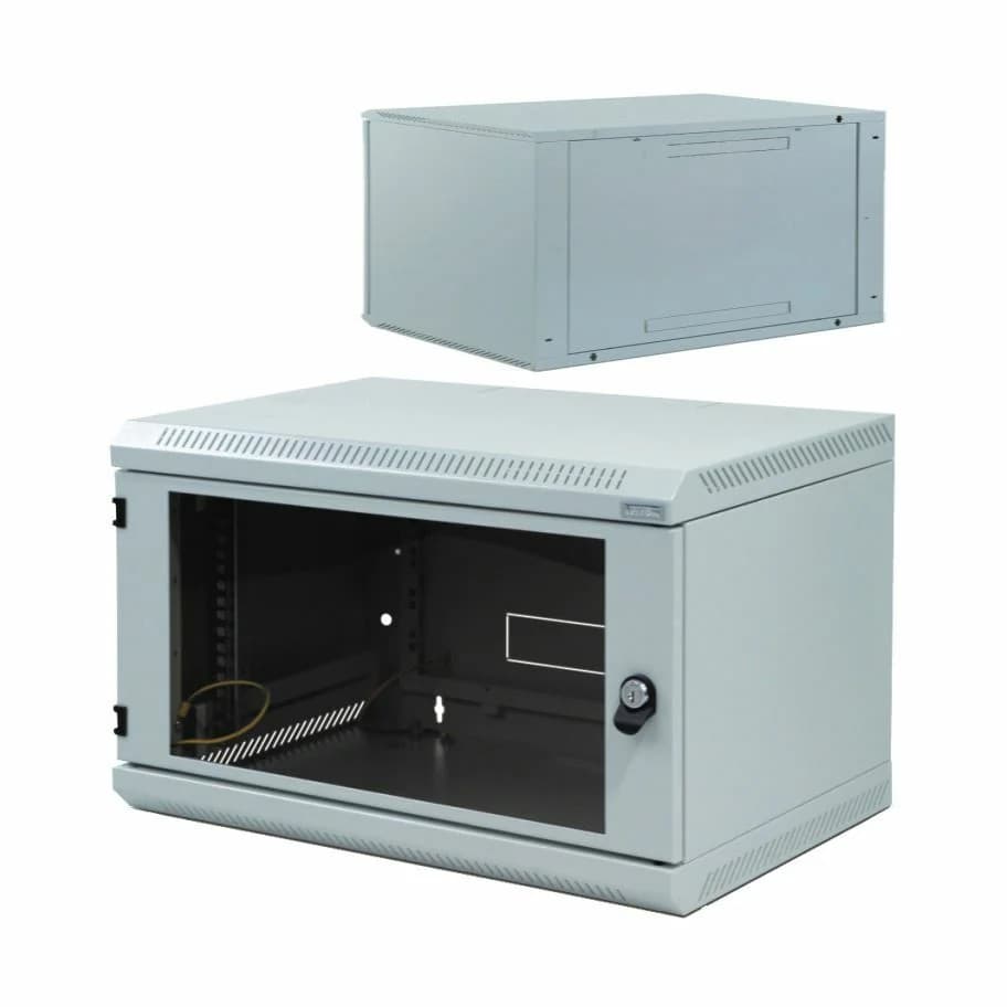 Triton kabinet zidni 6U 370 600x400 siv sestavljen - slika 1